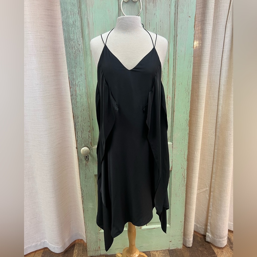 Barbara Bui Black Silk Draped Slip Dress – Size 40